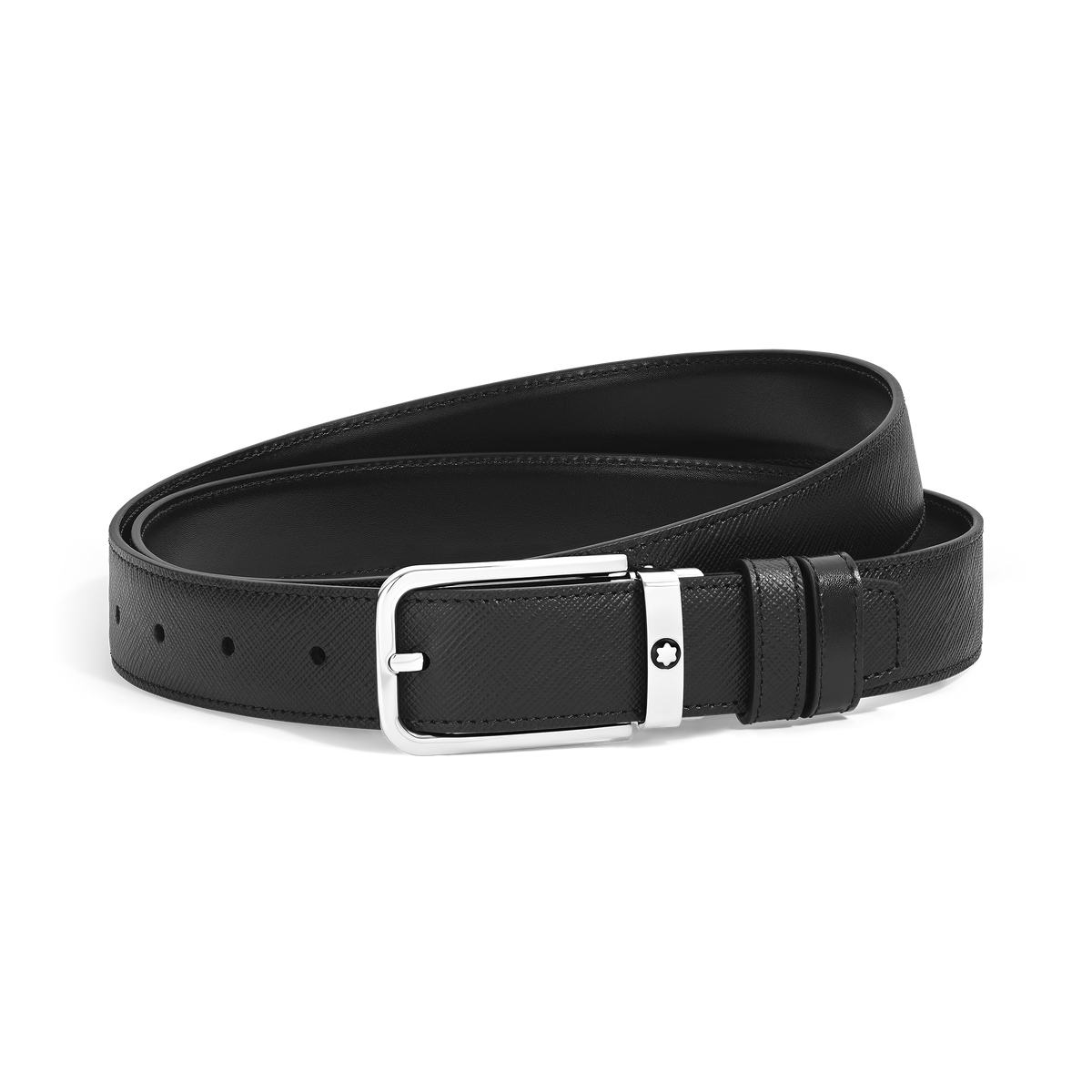 Reversible Belt in Sartorial 30 mm Leather with Rectangular Buckle
