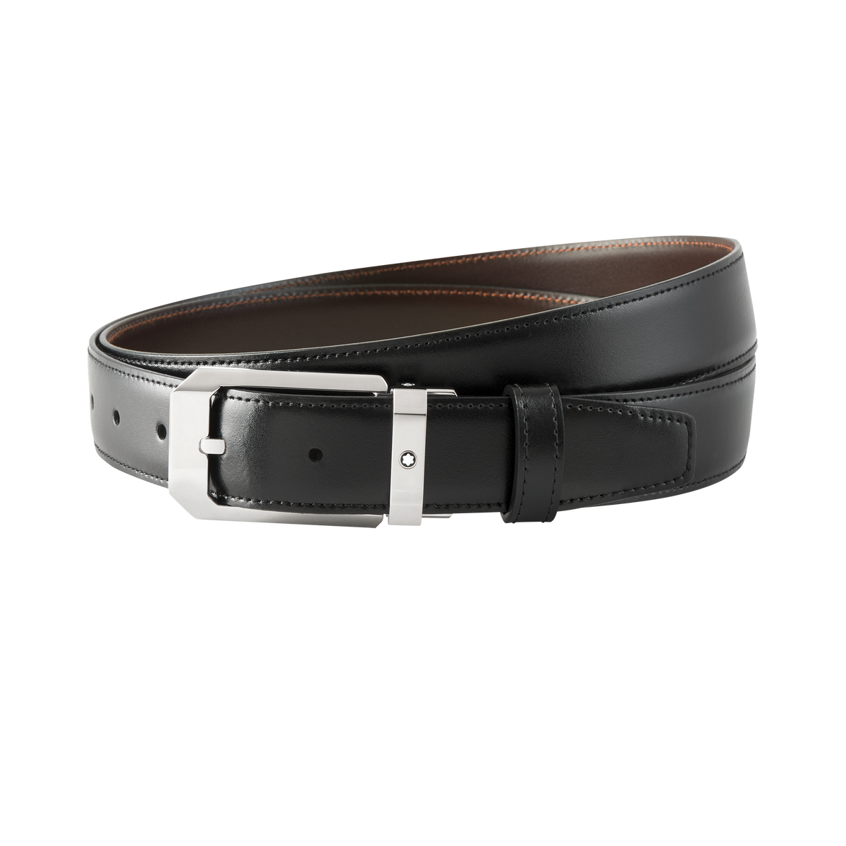 Black/brown 30 mm reversible leather belt