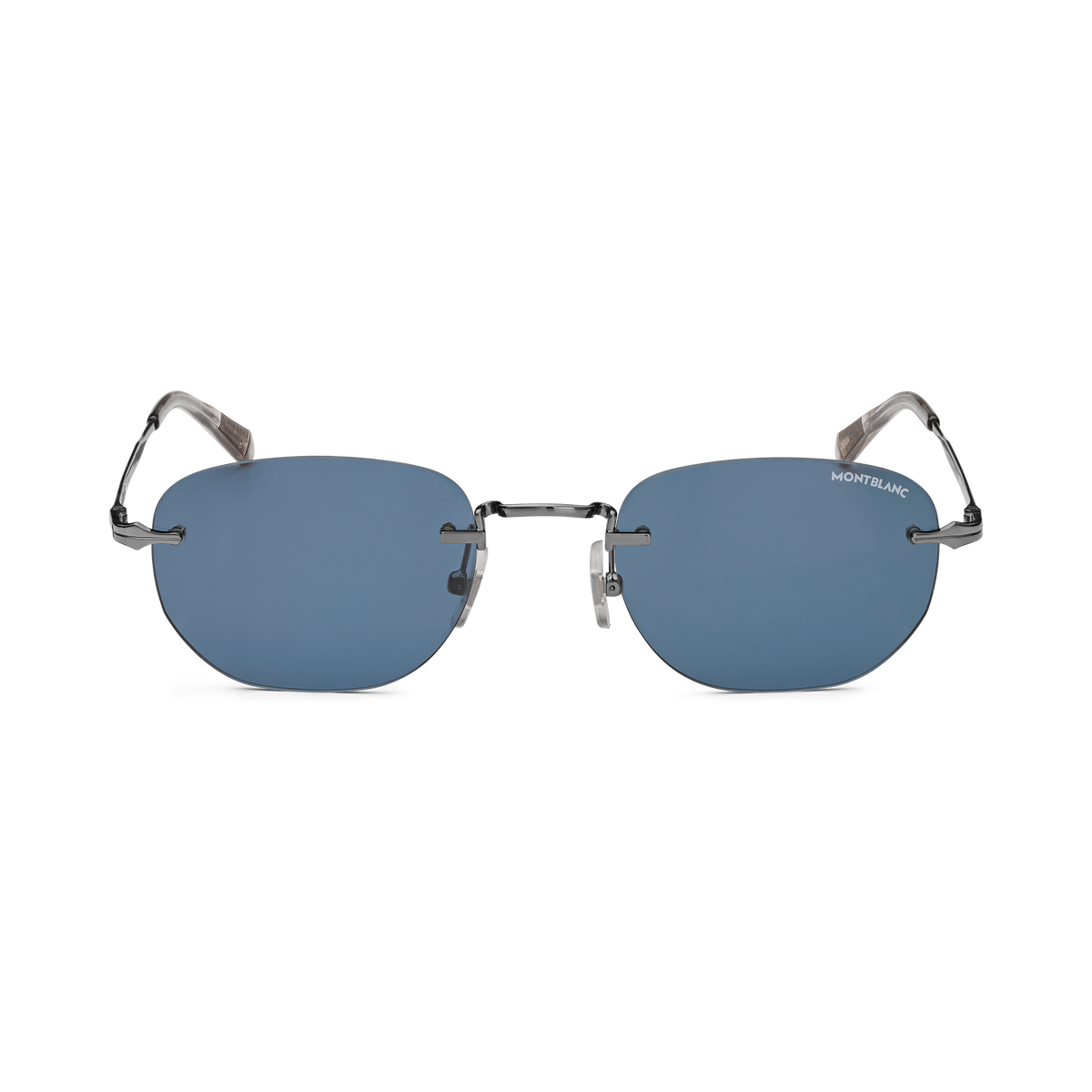 Rectangular Sunglasses with Silver-Colored Metal Frame