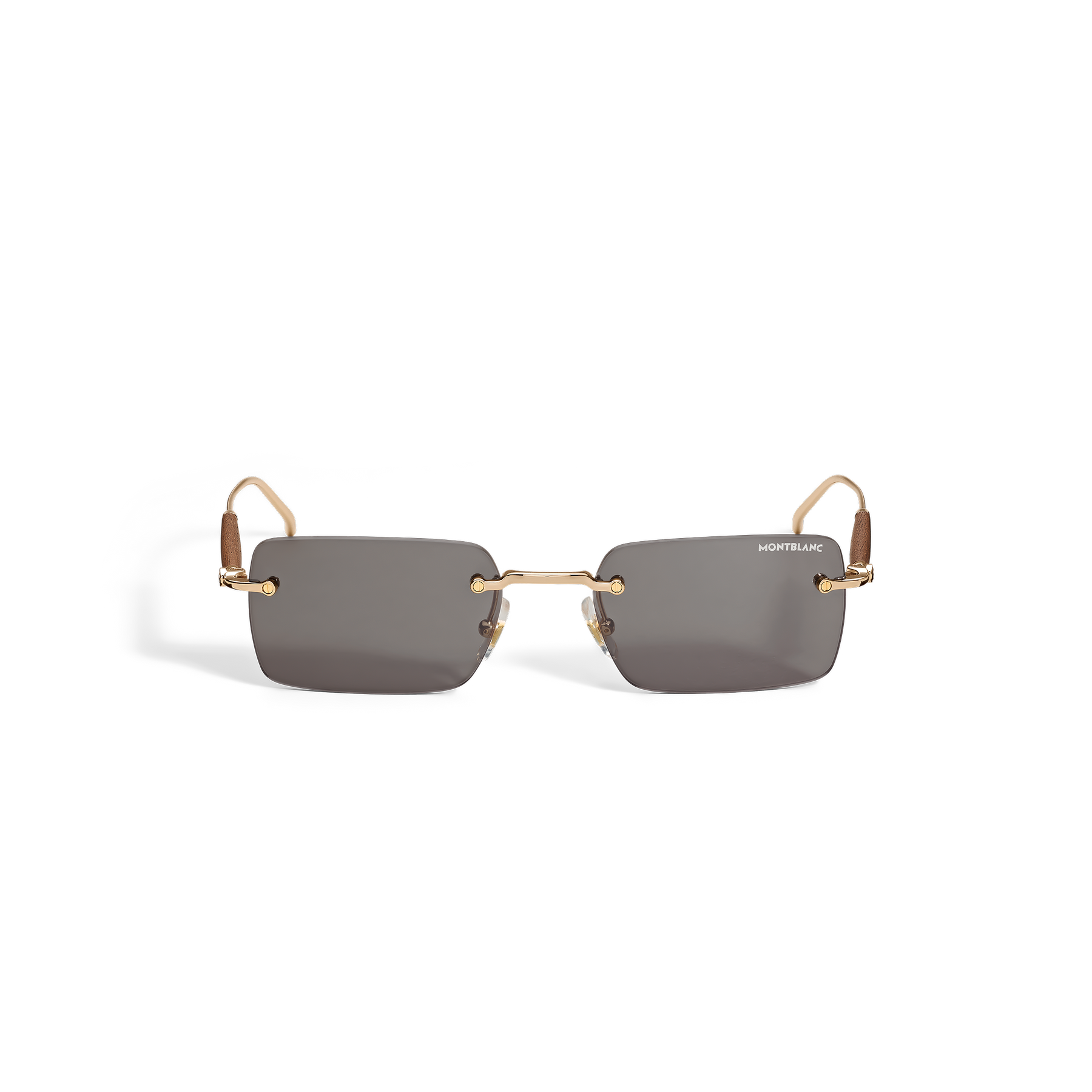 Squared Sunglasses with Gold Col Metal Frame