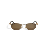Rectangular Sunglasses with Gold-Coloured Metal Frame