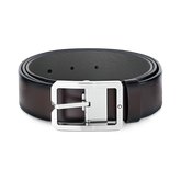 Brown/Gray 35 mm reversible leather belt