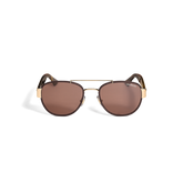 Squared Sunglasses with Gold-Colored Metal Frame