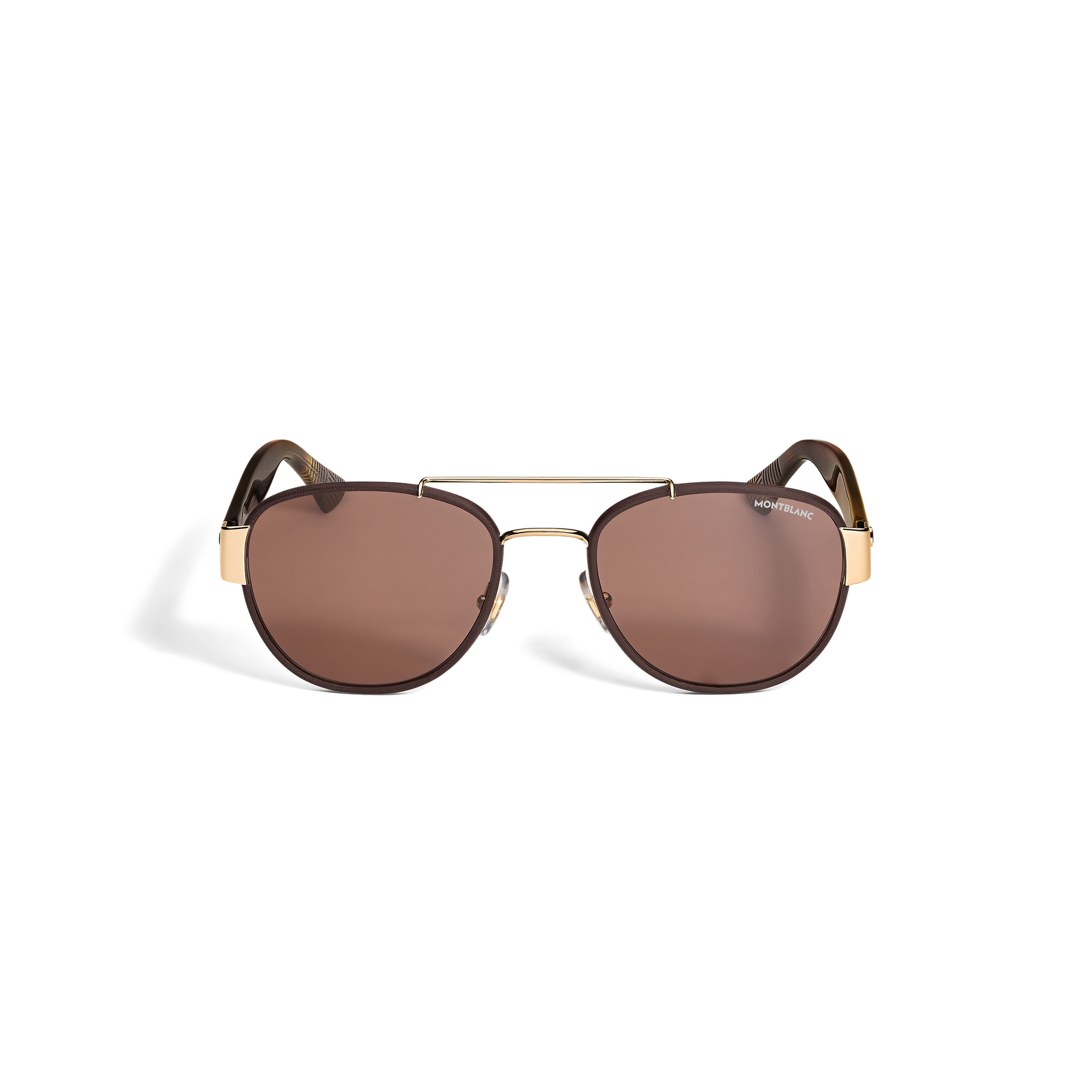 Squared Sunglasses with Gold-Colored Metal Frame