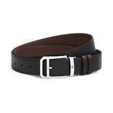 35 mm Reversible Belt in Sartorial Leather with Rectangular Double Buckle