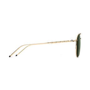 Squared Sunglasses with Gold Colored Metal Frame