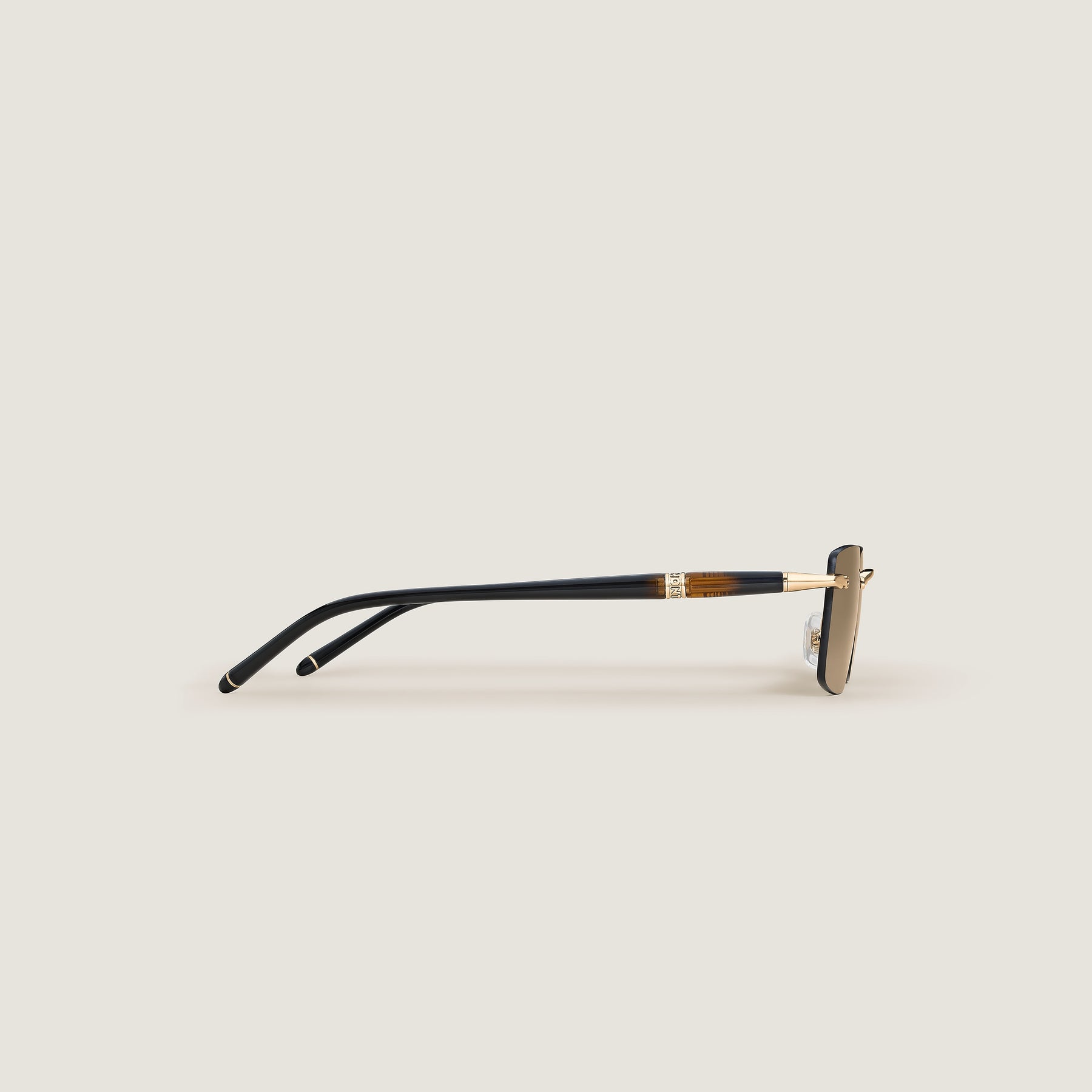 Rectangular Sunglasses with Gold-Coloured Metal Frame