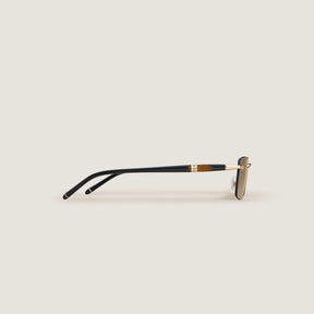 Rectangular Sunglasses with Gold-Coloured Metal Frame