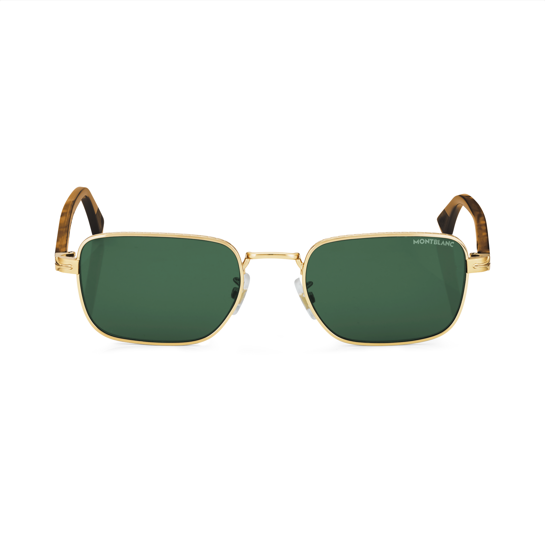 Rectangular Sunglasses with Gold-Colored Metal Frame