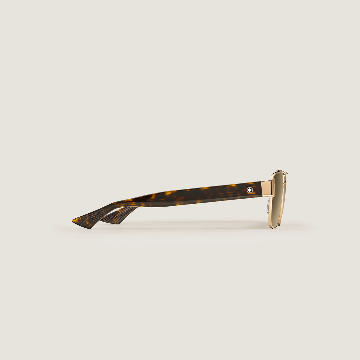 Rectangular Sunglasses with Gold-Colored Metal Frame