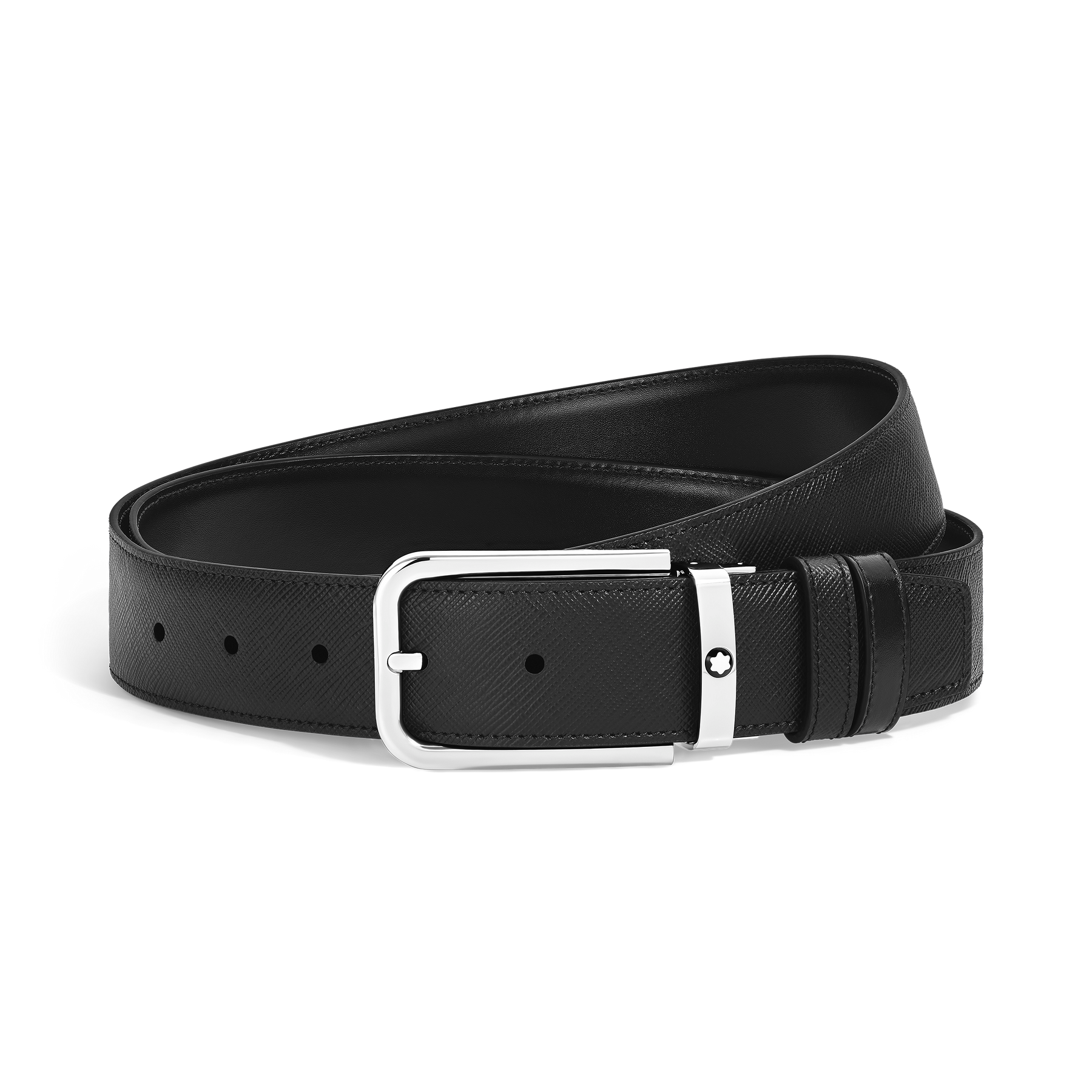 Reversible Belt in Sartorial 30 mm Leather with Rectangular Buckle