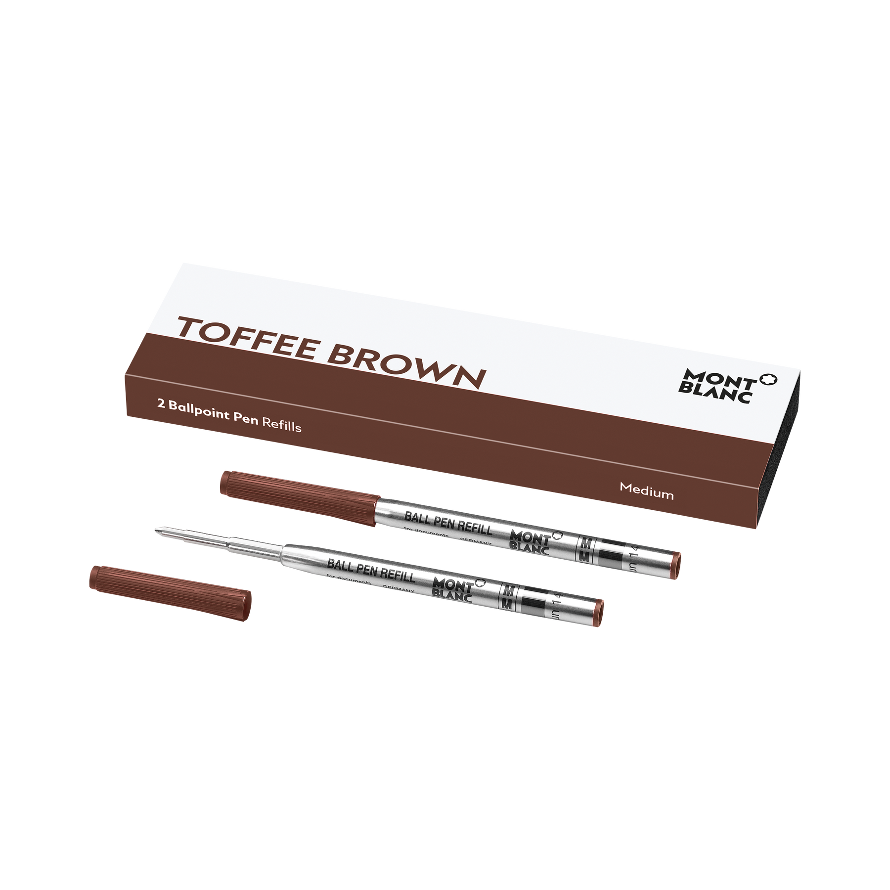 2 Ballpoint Refills Medium, Toffee Brown