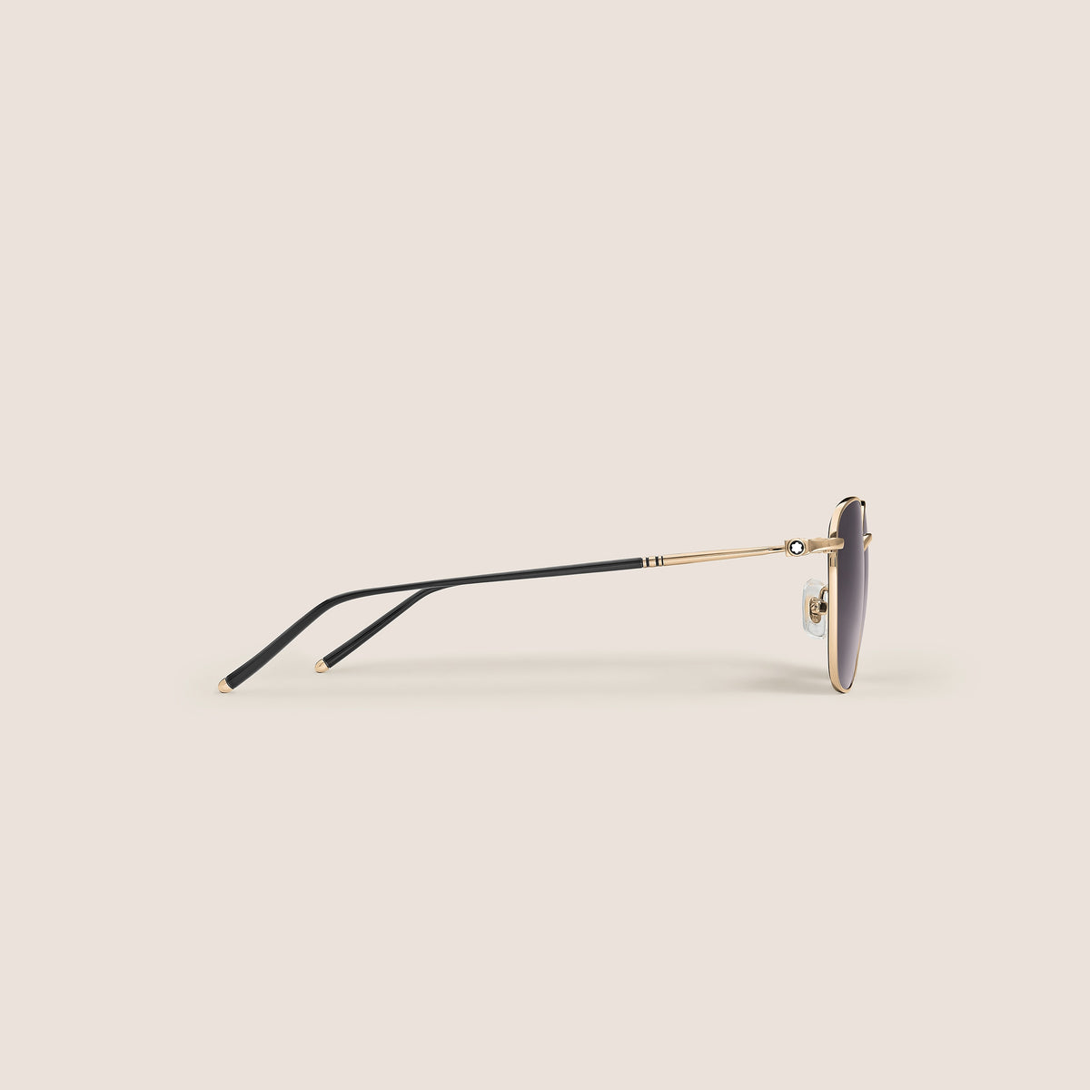 Squared Sunglasses with Gold-Colored Metal Frame