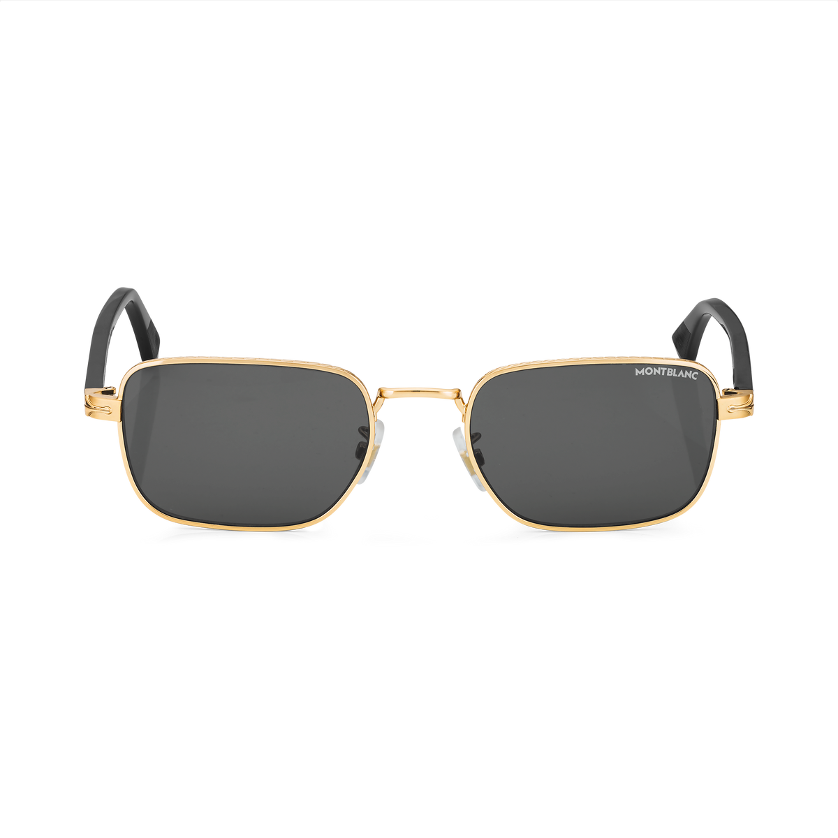 Rectangular Sunglasses with Gold-Colored Metal Frame