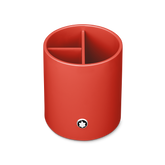 Round pen holder in coral lacquer