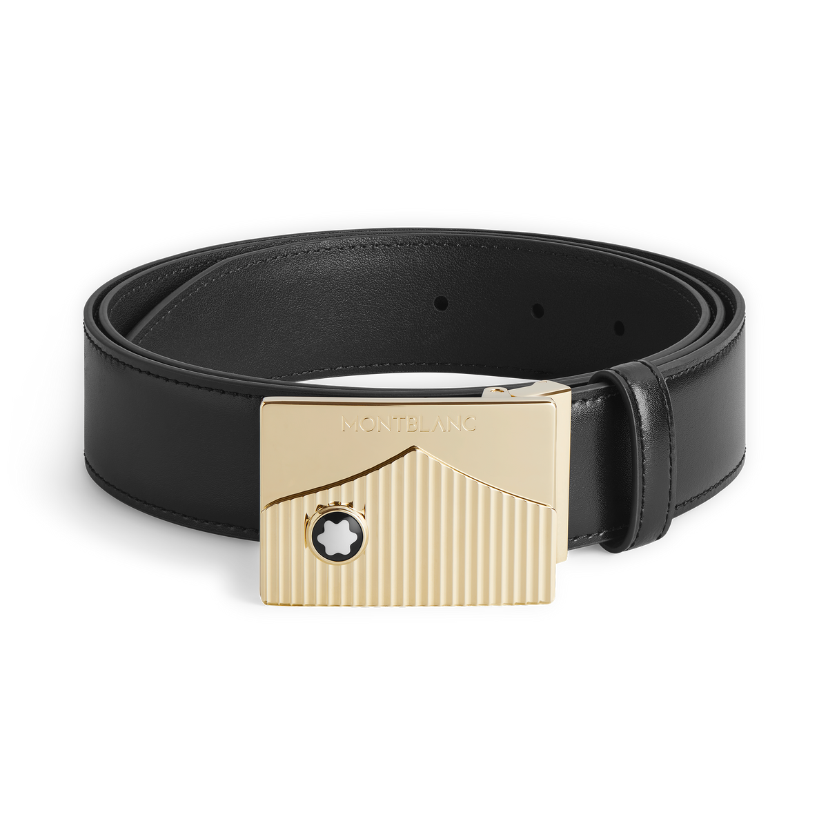 Black 35 mm leather belt