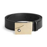 Black 35 mm leather belt