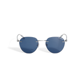 Round Sunglasses with Silver Col Metal Frame