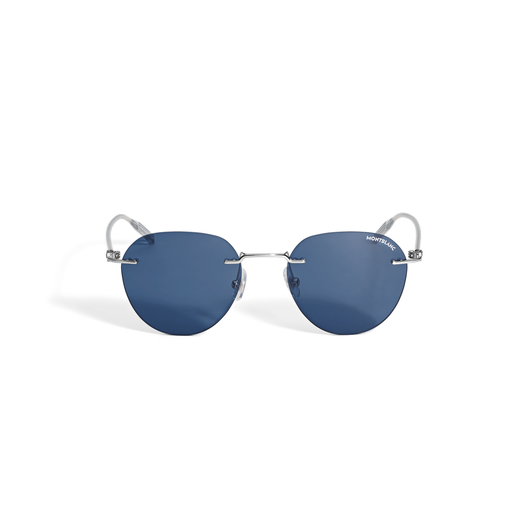 Round Sunglasses with Silver Col Metal Frame