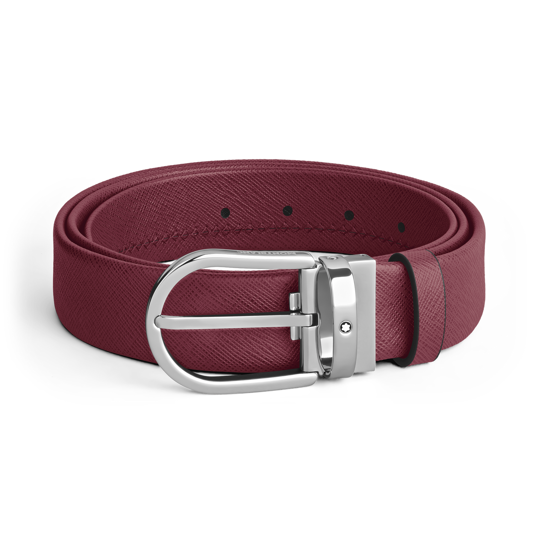 Horseshoe buckle cassis 35mm leather belt