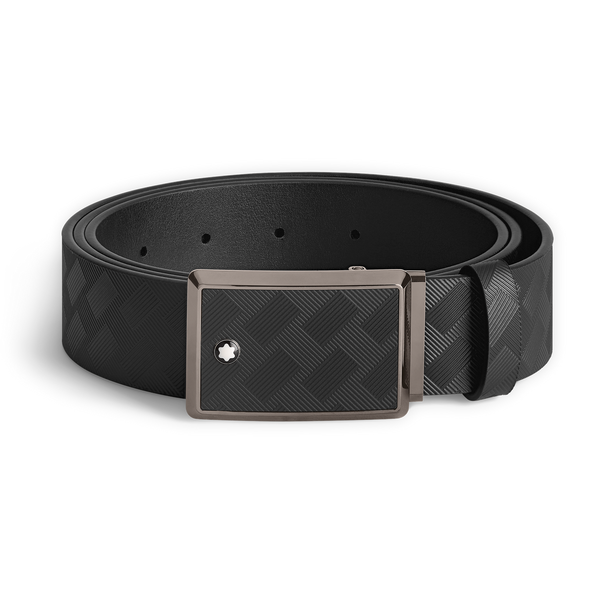 Black 35 mm leather belt