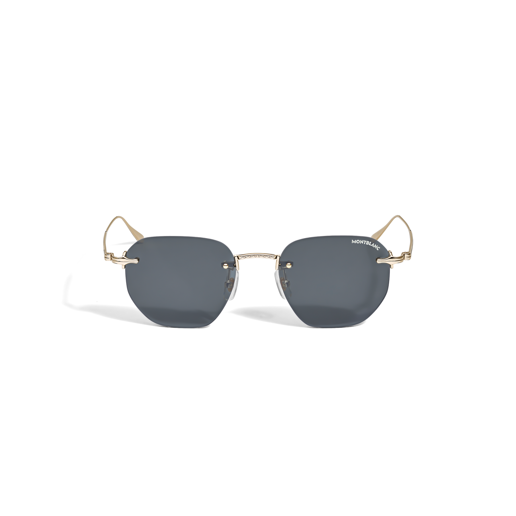 Round Sunglasses with Gold Coloured Metal Frame