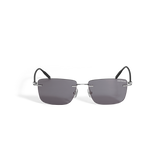 Rectangular Sunglasses with Silver Col Metal Frame