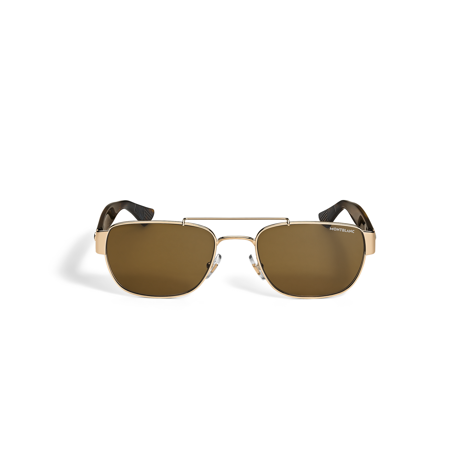 Rectangular Sunglasses with Gold-Colored Metal Frame