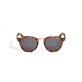 Round Sunglasses with Havana Acetate Frame