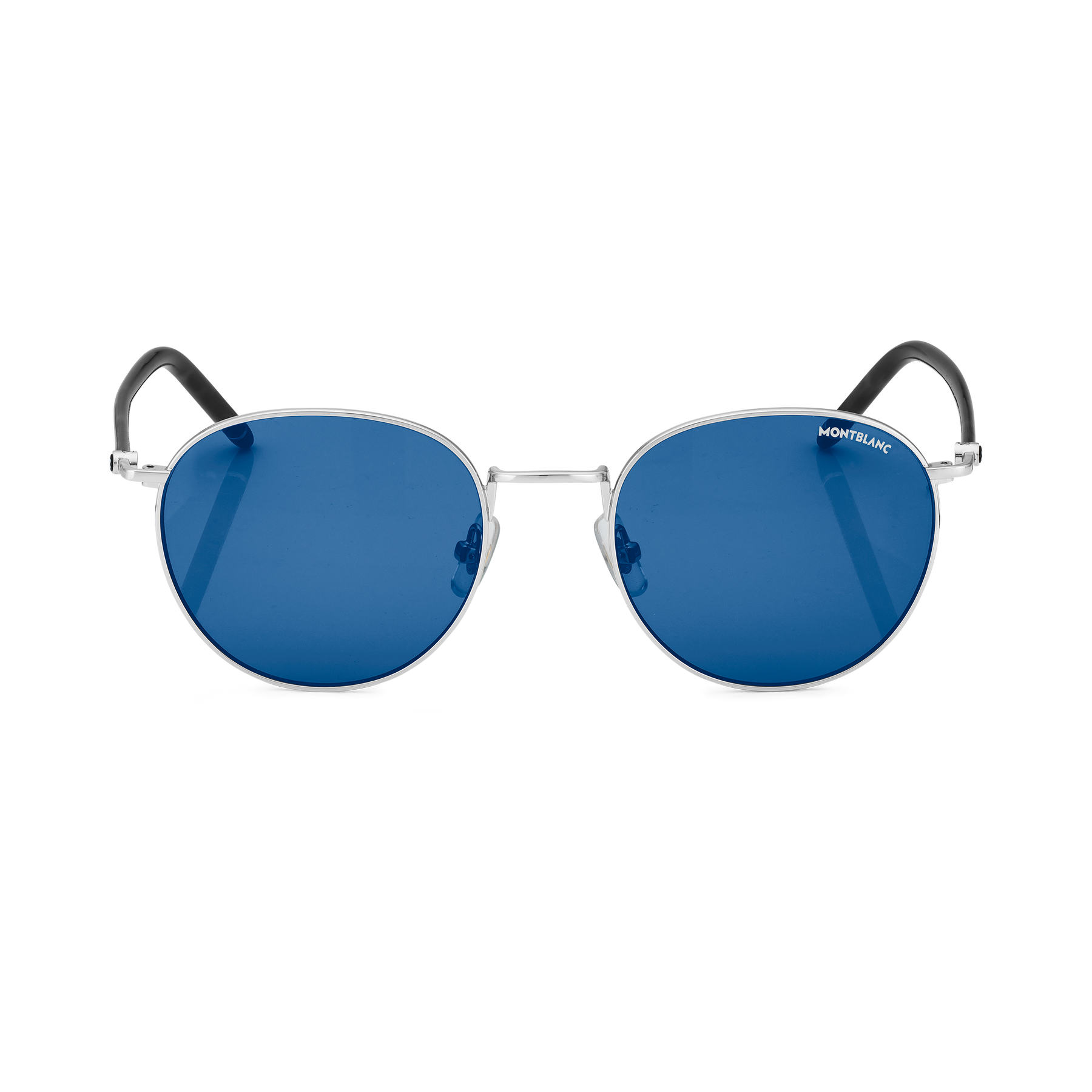 Round Sunglasses with Ruthenium-Colored Metal Frame