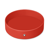 Round desk tray in coral lacquer (Large)