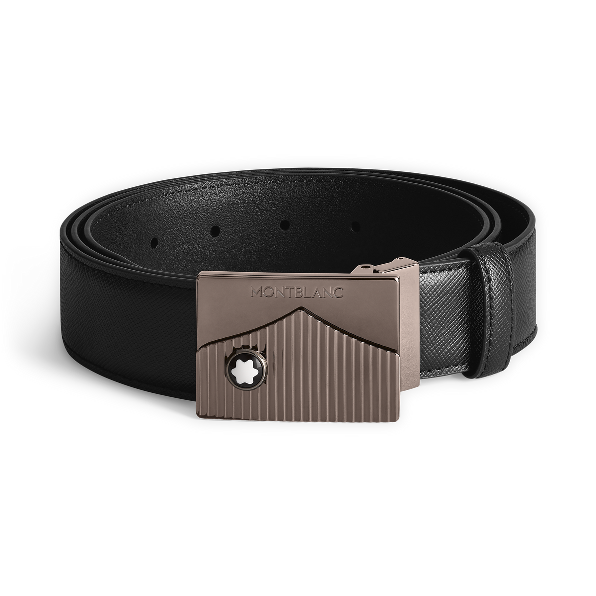 Black 35 mm leather belt