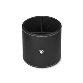 Round pen holder in black leather