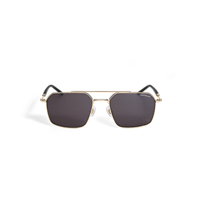 Rectangular Sunglasses with Gold-Colored Metal Frame