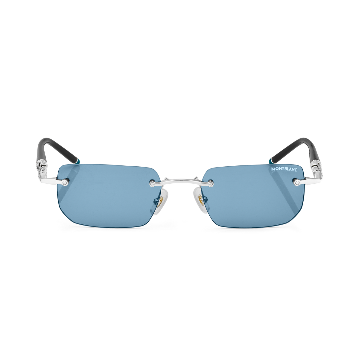 Rectangular Sunglasses with Silver-Colored Metal Frame