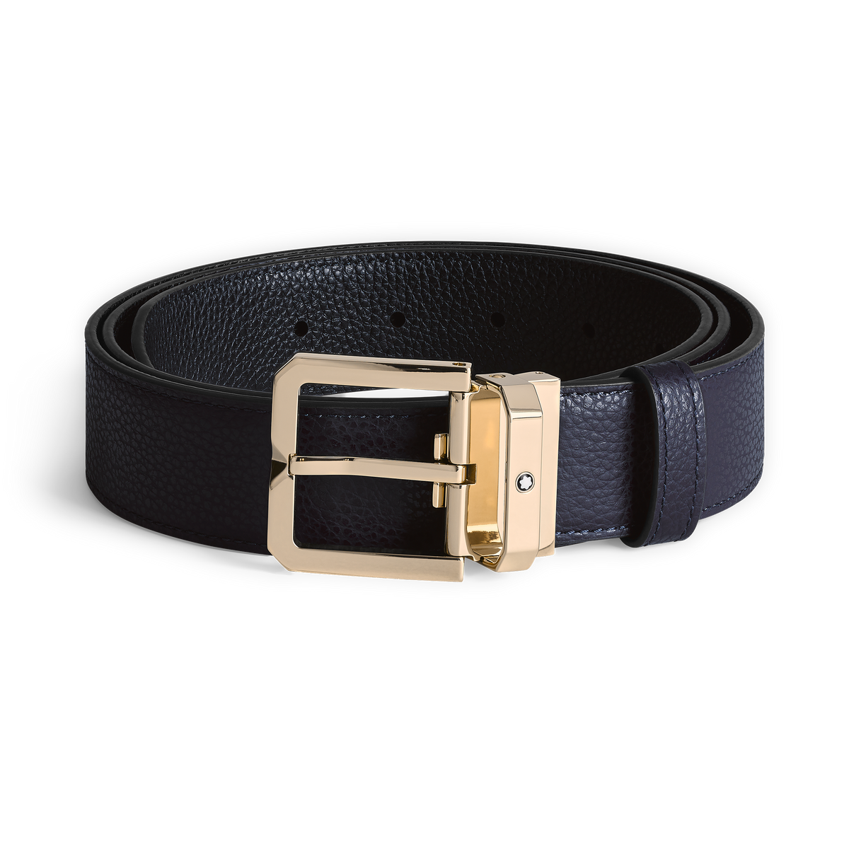 Night blue/black 35mm reversible leather belt