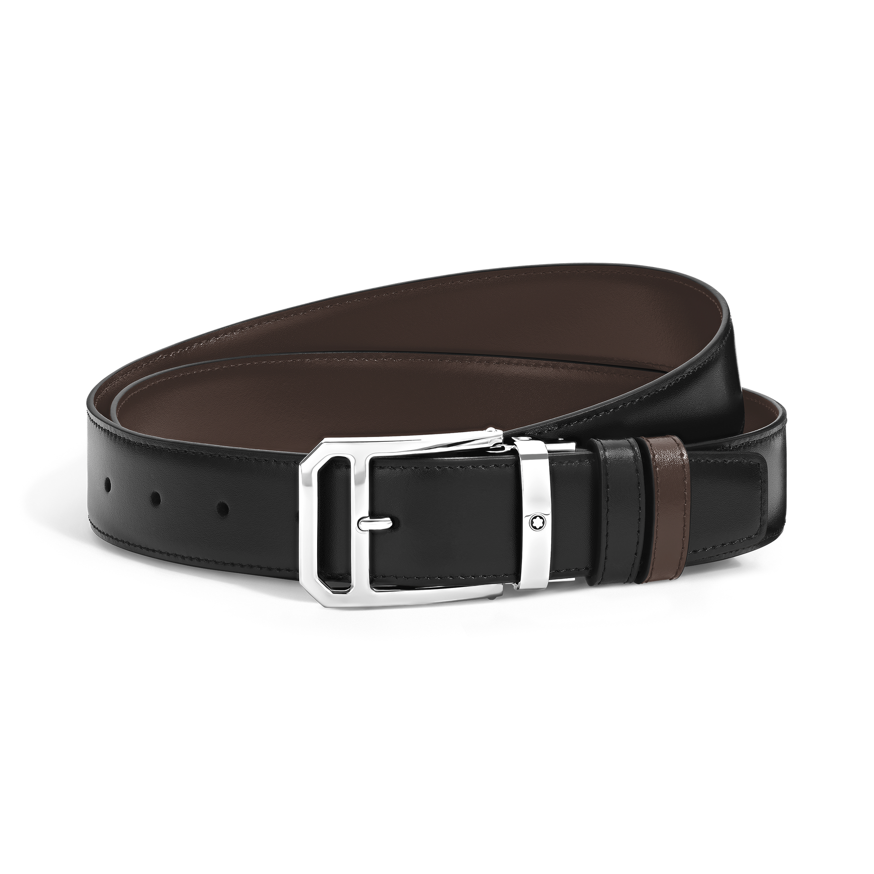 35 mm Reversible Belt in Meisterstück Leather with Rectangular Double Buckle