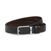 Reversible Belt in Sartorial Leather 30 mm with Rectangular Buckle