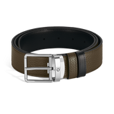 Everyday buckle khaki/black 35mm reversible leather belt