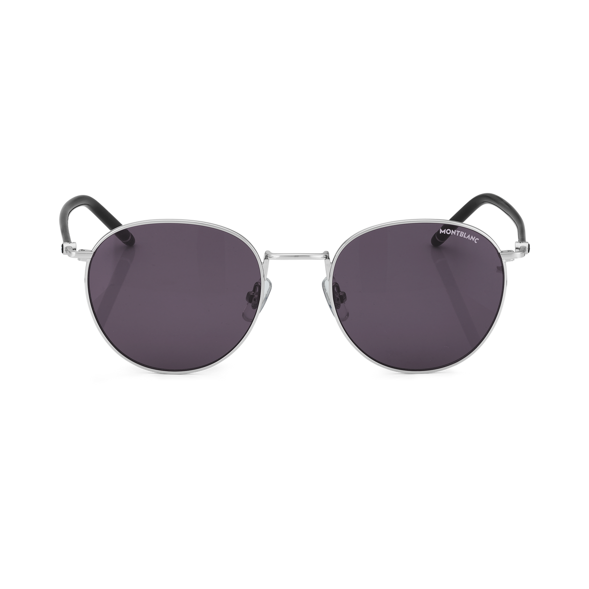 Round Sunglasses with Silver-Colored Metal Frame