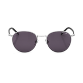 Round Sunglasses with Silver-Colored Metal Frame