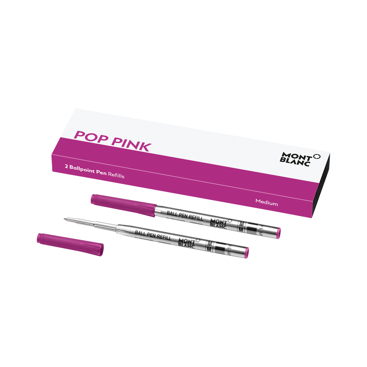 2 Ballpoint Pen Refills (M) Pop Pink