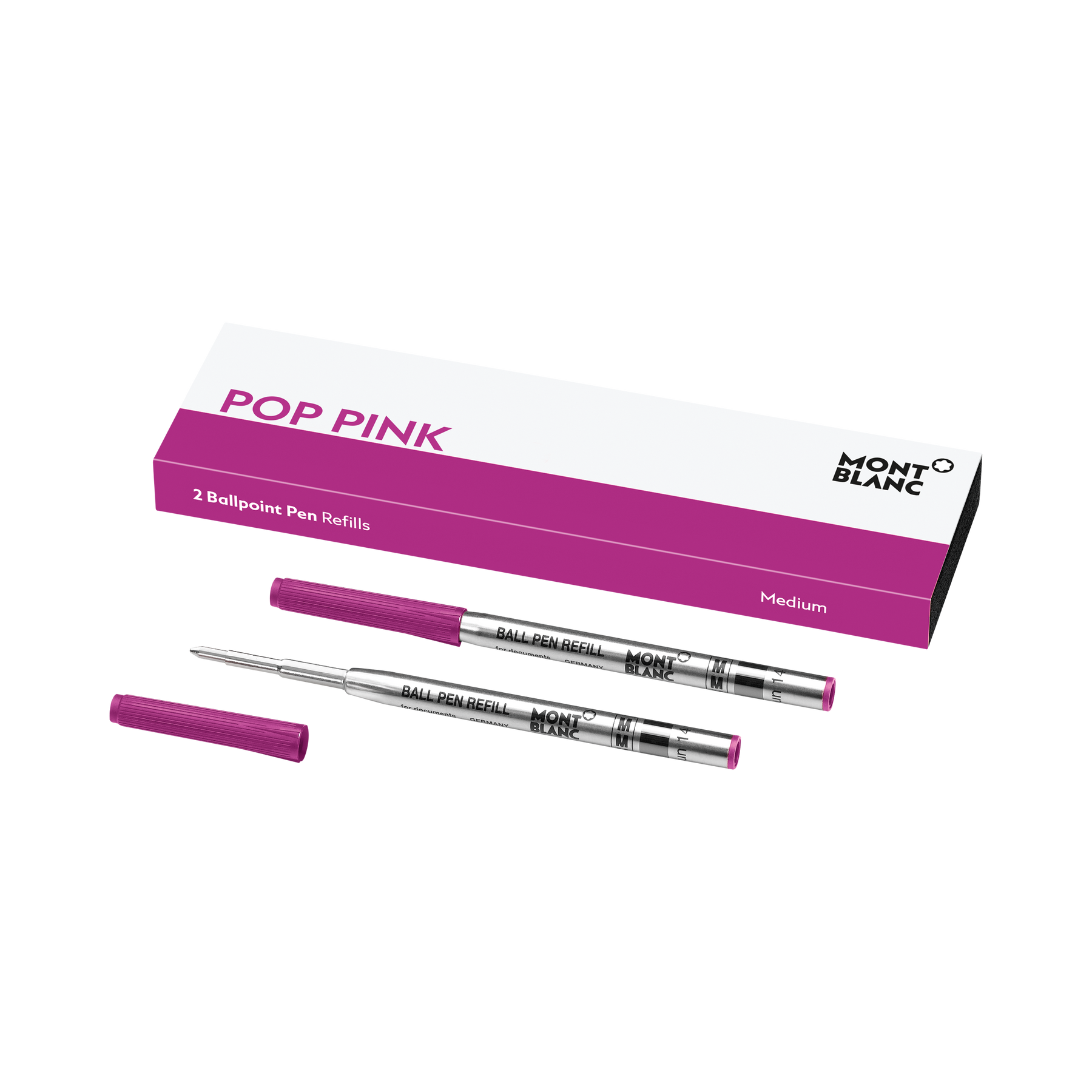 2 Ballpoint Pen Refills (M) Pop Pink