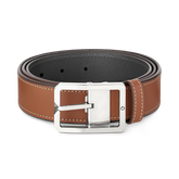 Tan/Gray 35 mm reversible leather belt
