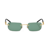 Rectangular Sunglasses with Gold-Colored Metal Frame