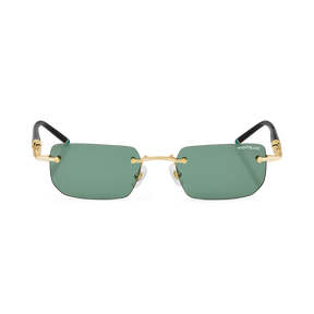 Rectangular Sunglasses with Gold-Colored Metal Frame