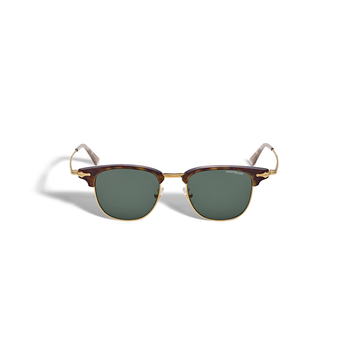 Rectangular Sunglasses with Gold Coloured Metal Frame