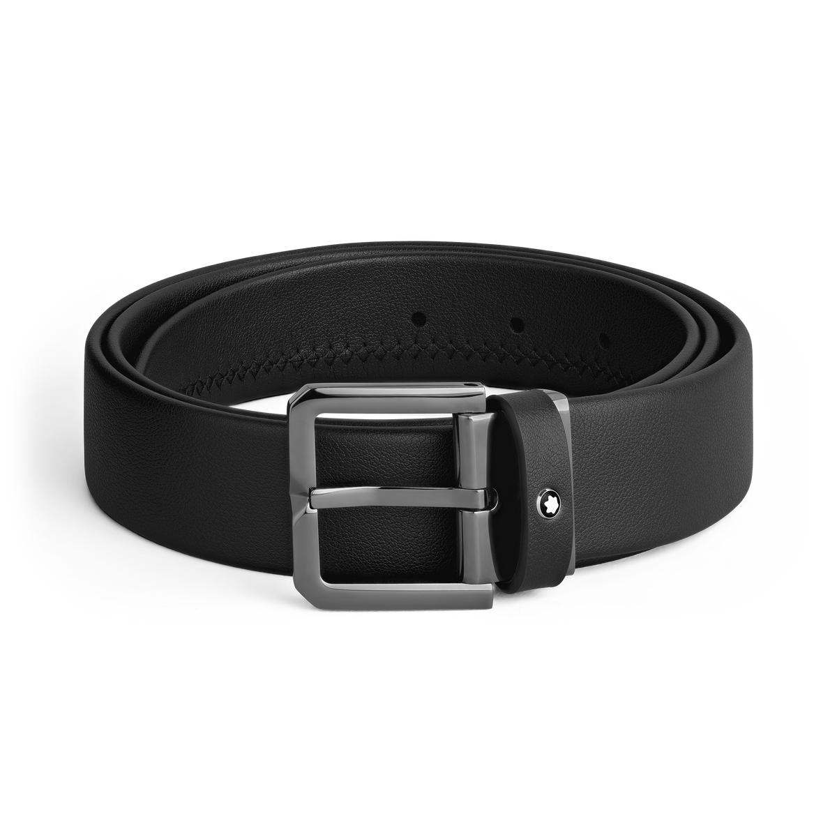 Black leather 35mm belt