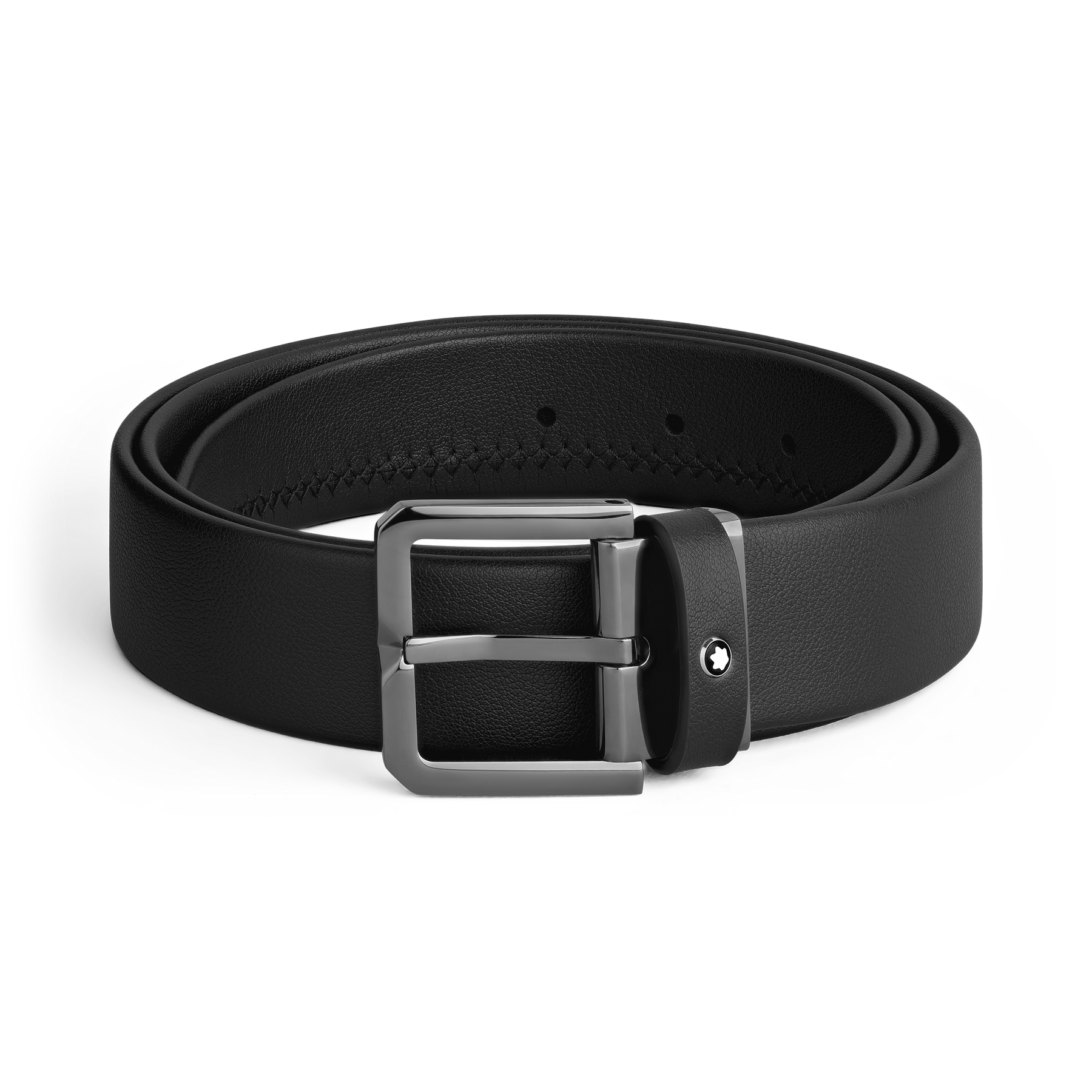 Black leather 35mm belt