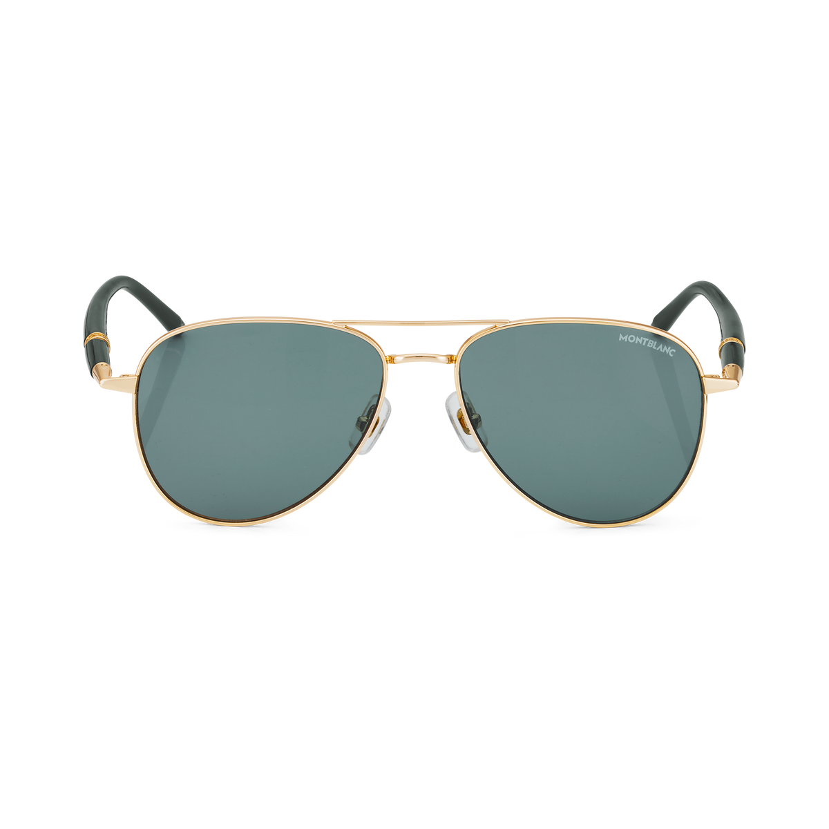 Squared Sunglasses with Gold-Colored Metal Frame